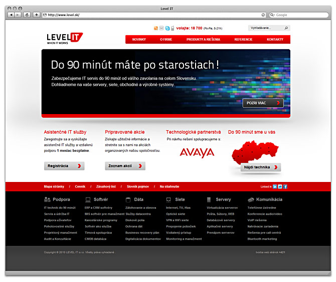 level it web design homepage